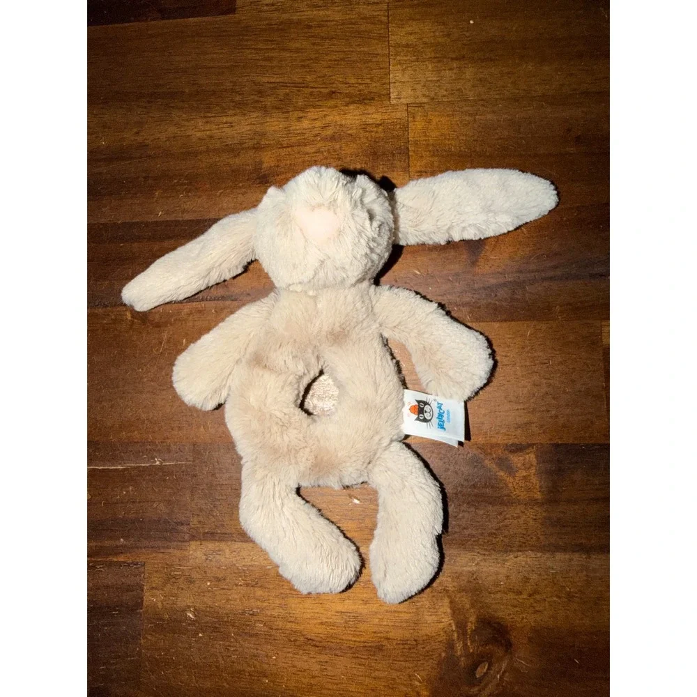 Jellycat Bashful Beige Bunny Ring Rattle Plush Baby Toy Soft Stuffed Animal
